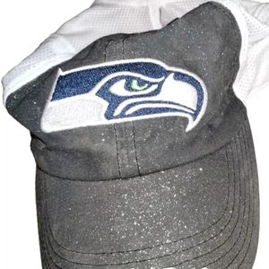 Glittery Seahawks baseball hat